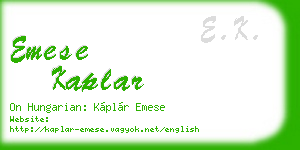 emese kaplar business card